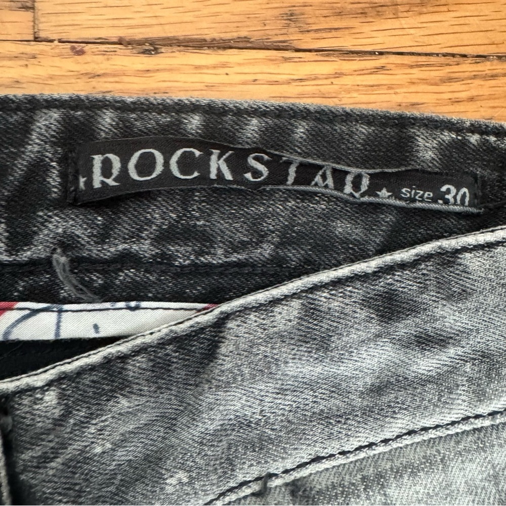 Men's Rockstar Distressed Gray Skinny Jeans Size 30 Denim,Streetwear,Y2K,Grunge - Picture 6 of 14